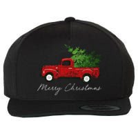 Vintage Wagon Merry Christmas Tree On Truck Wool Snapback Cap