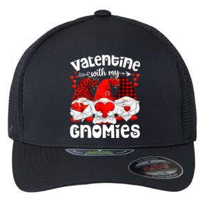 Valentine With My Gnomies Gnomes Red Plaid Valentines Day Gift Flexfit Unipanel Trucker Cap