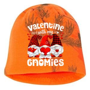 Valentine With My Gnomies Gnomes Red Plaid Valentines Day Gift Kati - Camo Knit Beanie