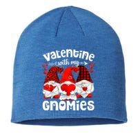 Valentine With My Gnomies Gnomes Red Plaid Valentines Day Gift Sustainable Beanie