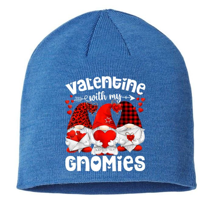 Valentine With My Gnomies Gnomes Red Plaid Valentines Day Gift Sustainable Beanie