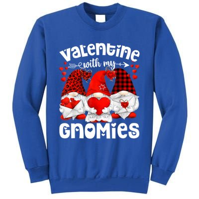 Valentine With My Gnomies Gnomes Red Plaid Valentines Day Gift Tall Sweatshirt