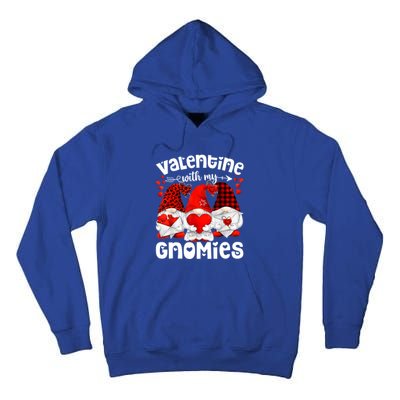 Valentine With My Gnomies Gnomes Red Plaid Valentines Day Gift Tall Hoodie