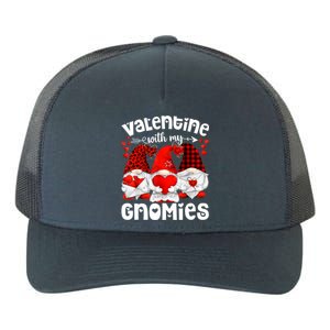 Valentine With My Gnomies Gnomes Red Plaid Valentines Day Gift Yupoong Adult 5-Panel Trucker Hat