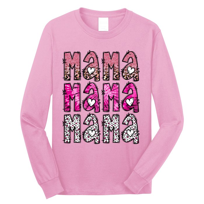 Vintage Western Mama Retro Mama Valentine Long Sleeve Shirt