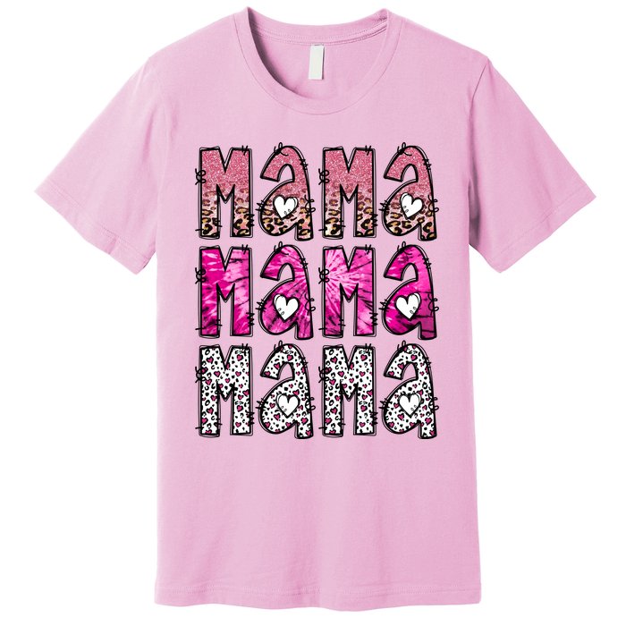 Vintage Western Mama Retro Mama Valentine Premium T-Shirt