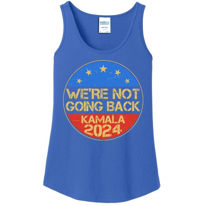 Vintage Were Not Going Back Vote Kamala Harris 2024 Election Ladies Essential Tank