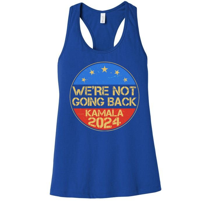 Vintage Were Not Going Back Vote Kamala Harris 2024 Election Women's Racerback Tank