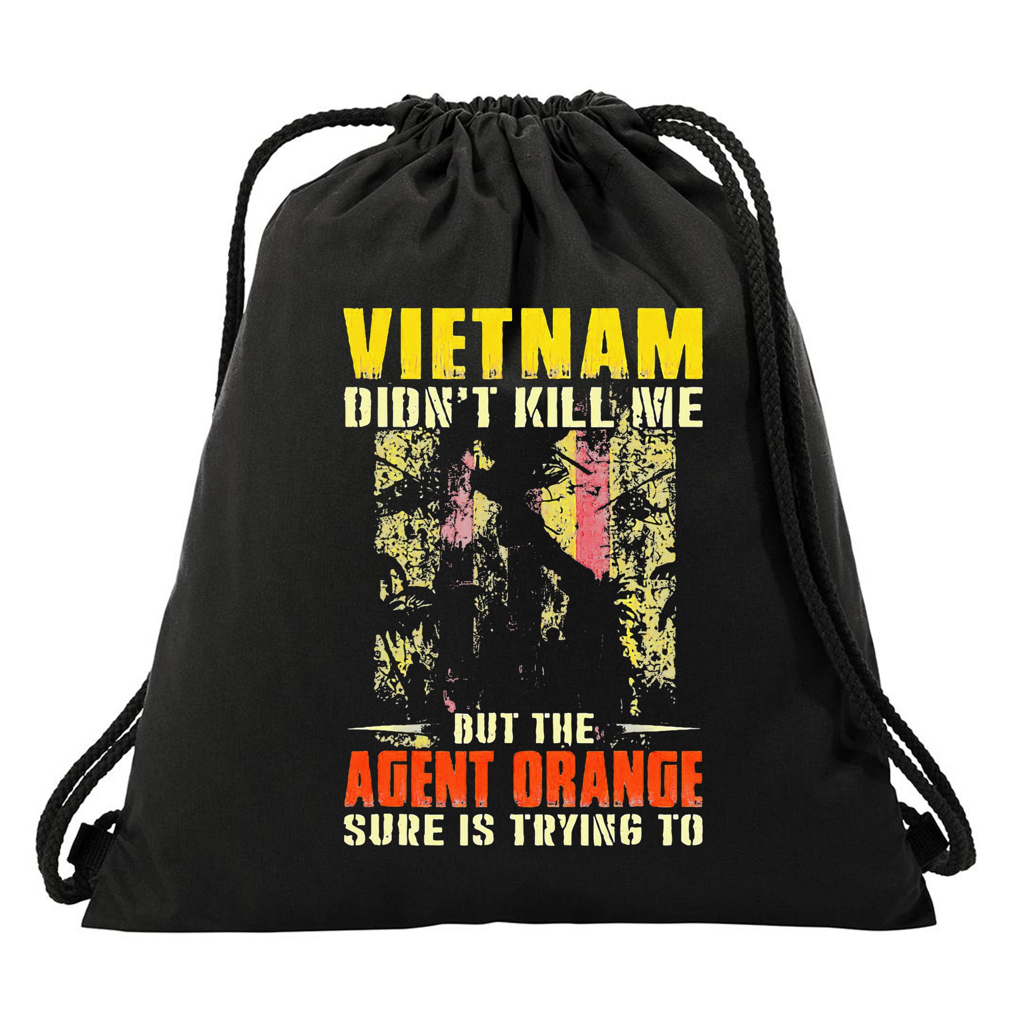 Vietnam War Orange Agent Military Victims Retired Soldiers Drawstring Bag