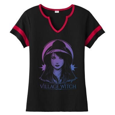 Village Witch Occult Wicca Witchcraft Gift Ladies Halftime Notch Neck Tee