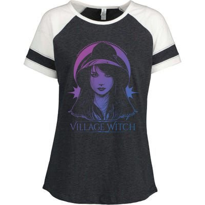 Village Witch Occult Wicca Witchcraft Gift Enza Ladies Jersey Colorblock Tee