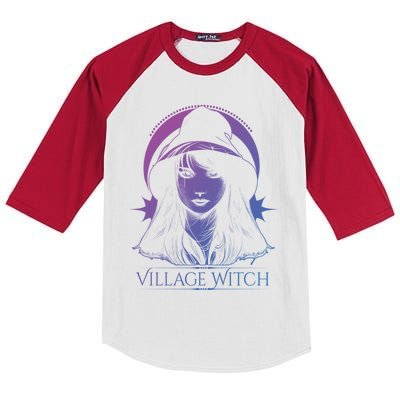 Village Witch Occult Wicca Witchcraft Gift Kids Colorblock Raglan Jersey