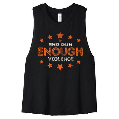 Vintage Wear Orange Anti Gun End Gun Violence Women's Racerback Cropped Tank