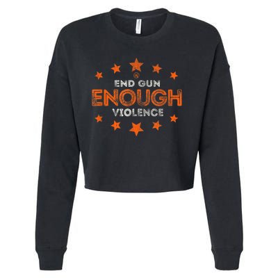 Vintage Wear Orange Anti Gun End Gun Violence Cropped Pullover Crew