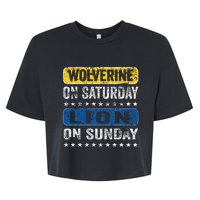 Vintage Wolverine On Saturday Lion On Sunday Detroit Bella+Canvas Jersey Crop Tee