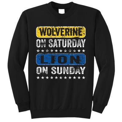 Vintage Wolverine On Saturday Lion On Sunday Detroit Sweatshirt