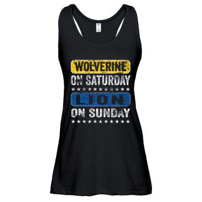 Vintage Wolverine On Saturday Lion On Sunday Detroit Ladies Essential Flowy Tank