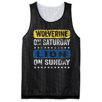 Vintage Wolverine On Saturday Lion On Sunday Detroit Mesh Reversible Basketball Jersey Tank