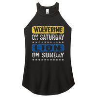 Vintage Wolverine On Saturday Lion On Sunday Detroit Women’s Perfect Tri Rocker Tank