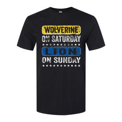 Vintage Wolverine On Saturday Lion On Sunday Detroit Softstyle® CVC T-Shirt