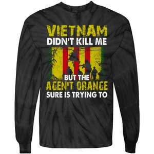 Vietnam War Orange Agent Military Victims Retired Soldiers Tie-Dye Long Sleeve Shirt