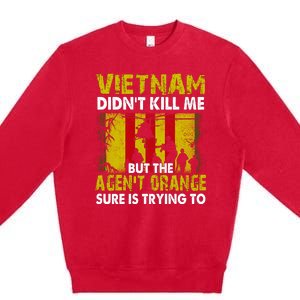 Vietnam War Orange Agent Military Victims Retired Soldiers Premium Crewneck Sweatshirt