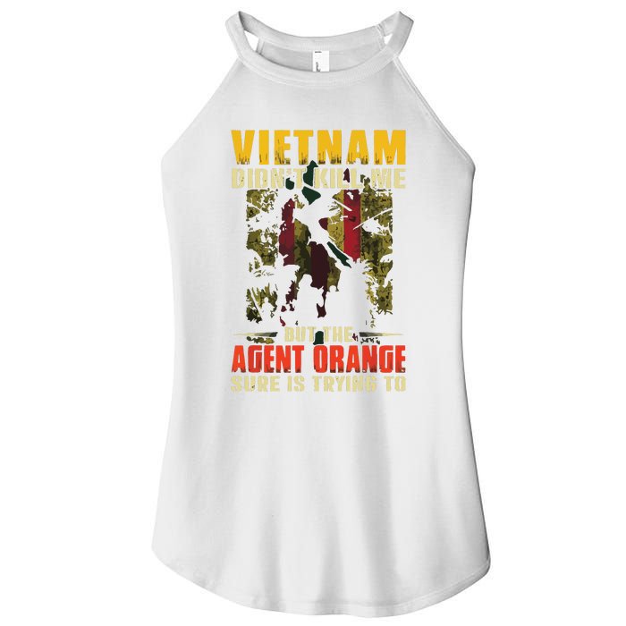 Vietnam War Orange Agent Military Victims Retired Soldiers Women’s Perfect Tri Rocker Tank