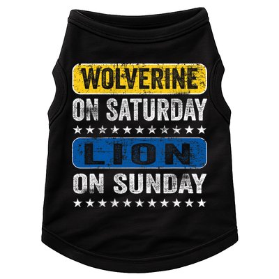 Vintage Wolverine On Saturday Lion On Sunday Detroit Doggie Tank