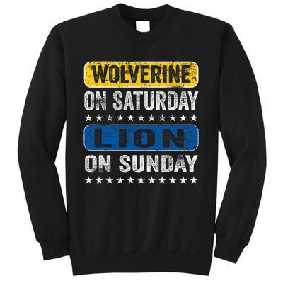 Vintage Wolverine On Saturday Lion On Sunday Detroit Sweatshirt