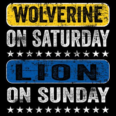 Vintage Wolverine On Saturday Lion On Sunday Detroit T-Shirt