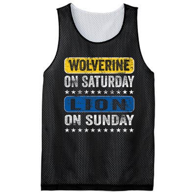 Vintage Wolverine On Saturday Lion On Sunday Detroit Mesh Reversible Basketball Jersey Tank