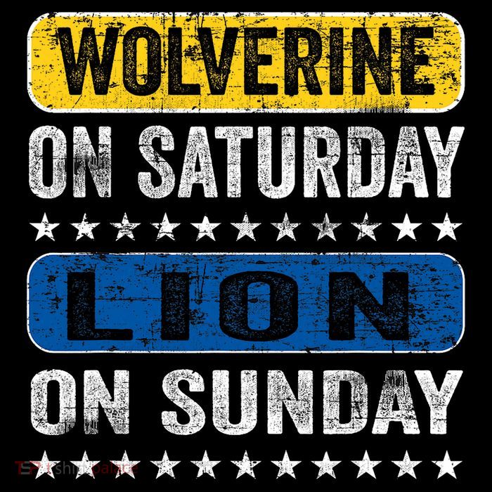 Vintage Wolverine On Saturday Lion On Sunday Detroit Baby Bodysuit