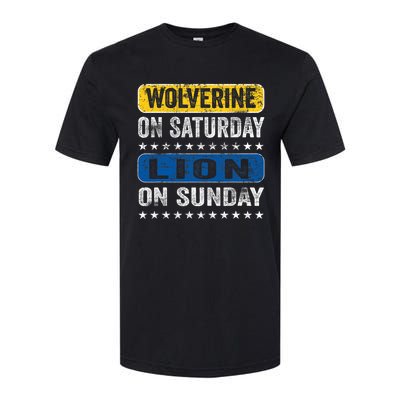 Vintage Wolverine On Saturday Lion On Sunday Detroit Softstyle® CVC T-Shirt