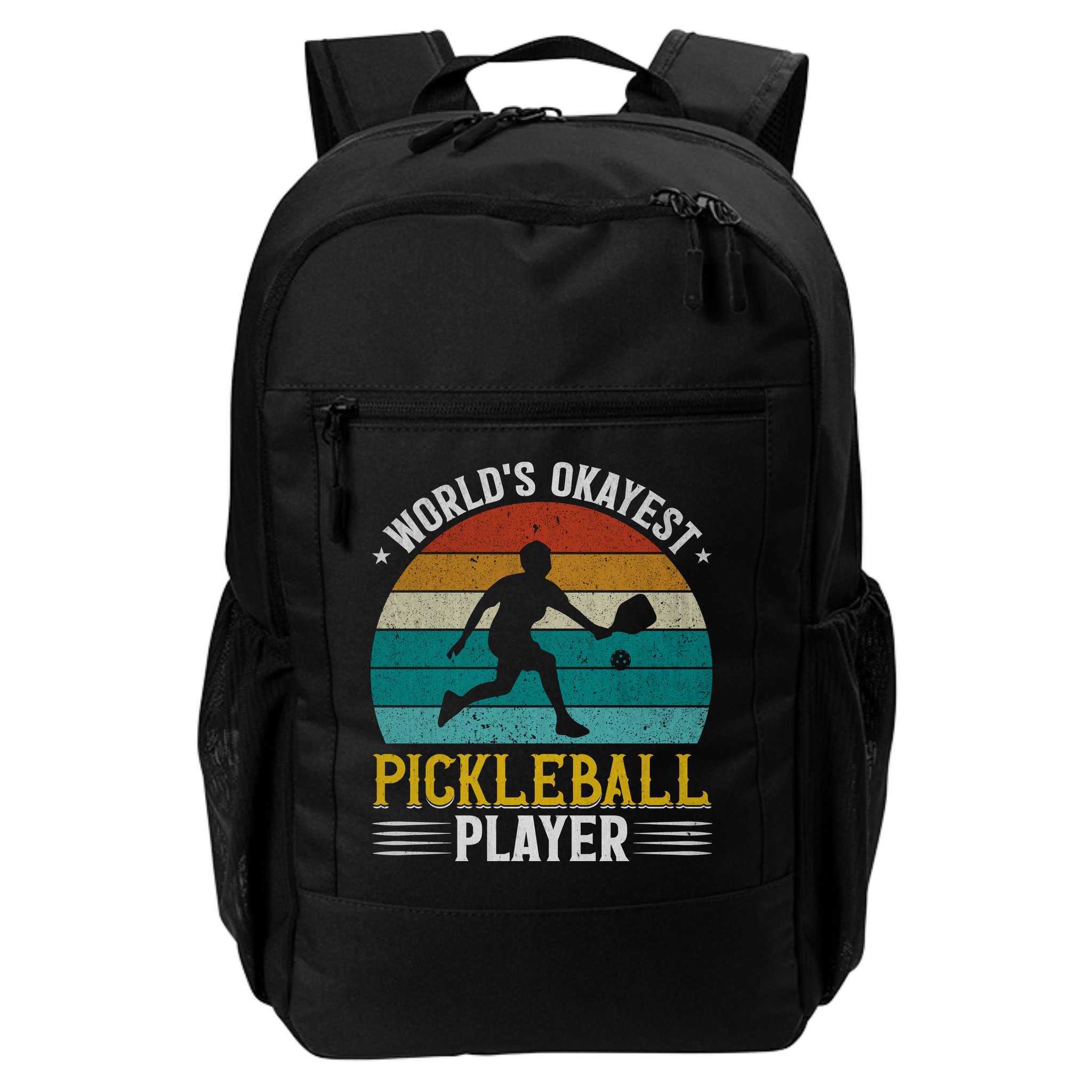 Vintage Worlds Okayest Pickleball Player Paddle Backpack