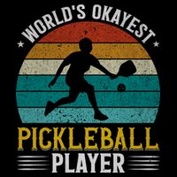 Vintage Worlds Okayest Pickleball Player Paddle Backpack