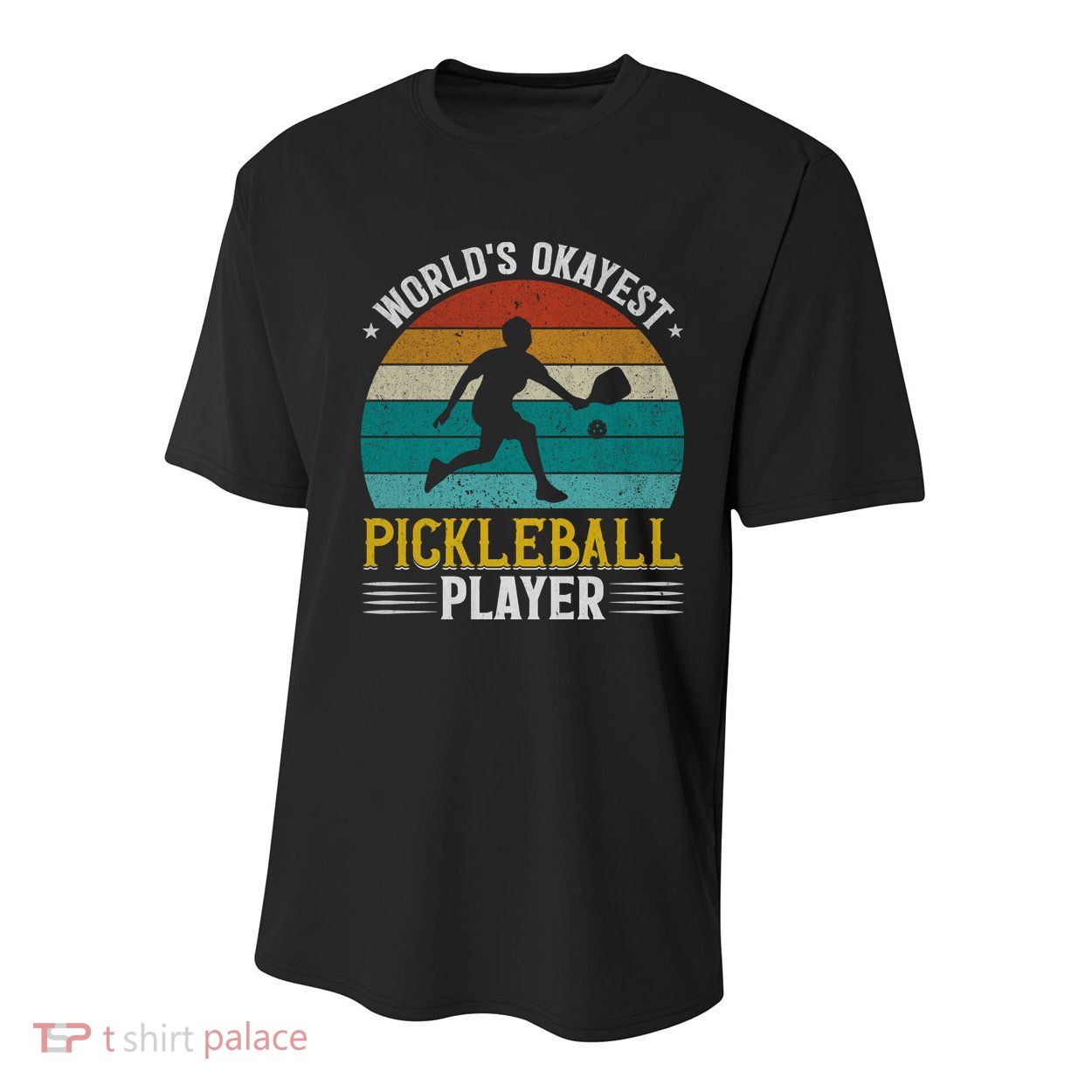 Vintage Worlds Okayest Pickleball Player Paddle Youth Performance Sprint T-Shirt