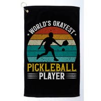 Vintage Worlds Okayest Pickleball Player Paddle Golf Towel