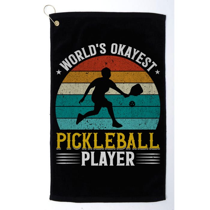 Vintage Worlds Okayest Pickleball Player Paddle Golf Towel
