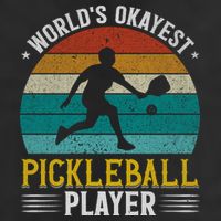 Vintage Worlds Okayest Pickleball Player Paddle Golf Towel