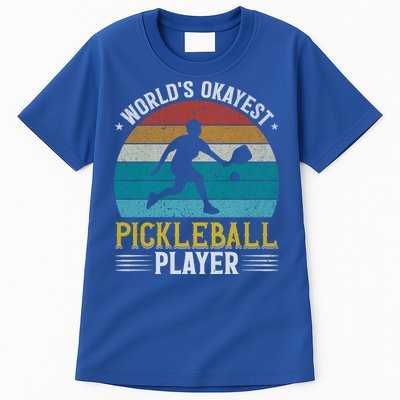 Vintage Worlds Okayest Pickleball Player Paddle Tall T-Shirt