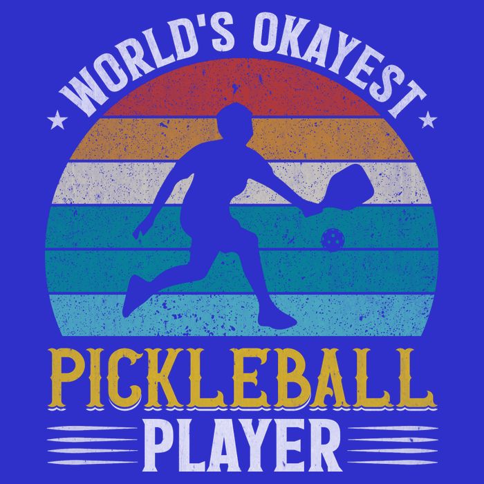 Vintage Worlds Okayest Pickleball Player Paddle Kids Hoodie