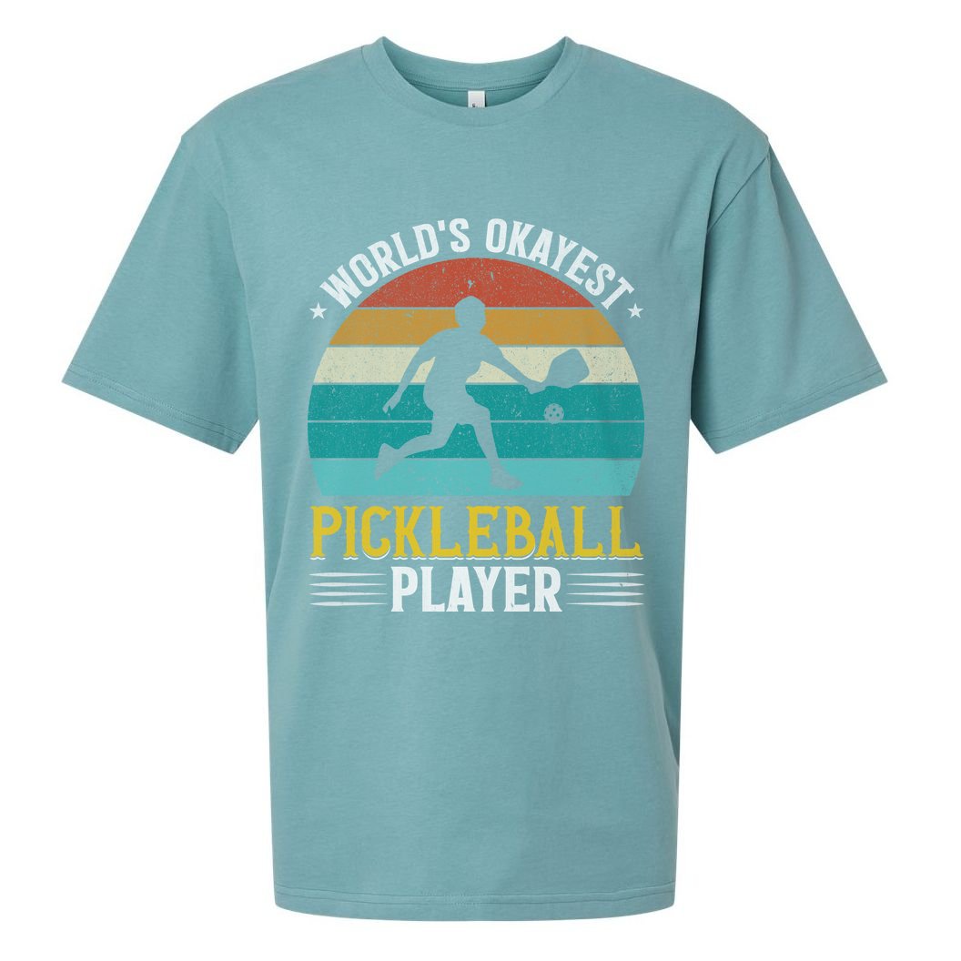 Vintage Worlds Okayest Pickleball Player Paddle Sueded Cloud Jersey T-Shirt