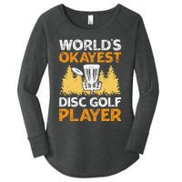 vintage World's Okayest Disc Golf Player Women's Perfect Tri Tunic Long Sleeve Shirt