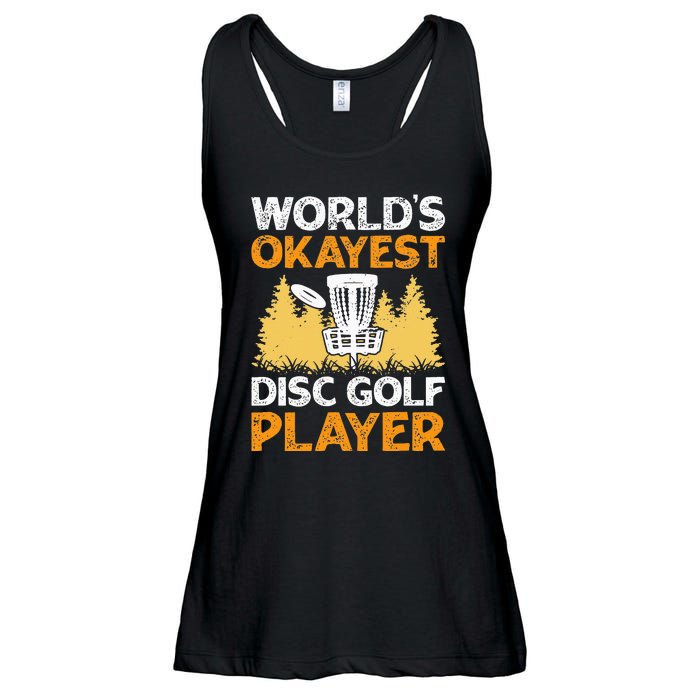 vintage World's Okayest Disc Golf Player Ladies Essential Flowy Tank