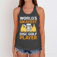 vintage World's Okayest Disc Golf Player Women's Knotted Racerback Tank