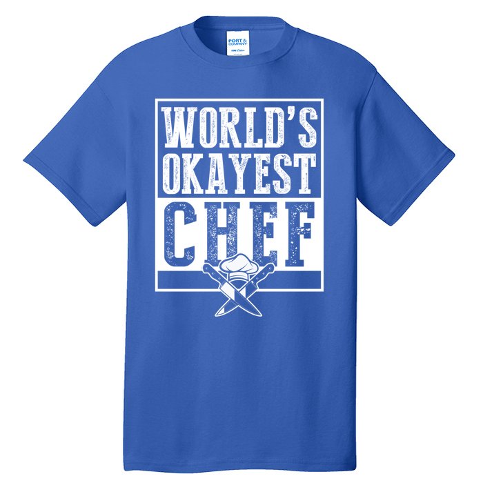 Vintage Worlds Okayest Chef Gift Cooking Gift Tall T-Shirt