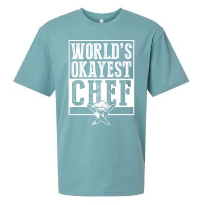 Vintage Worlds Okayest Chef Gift Cooking Gift Sueded Cloud Jersey T-Shirt