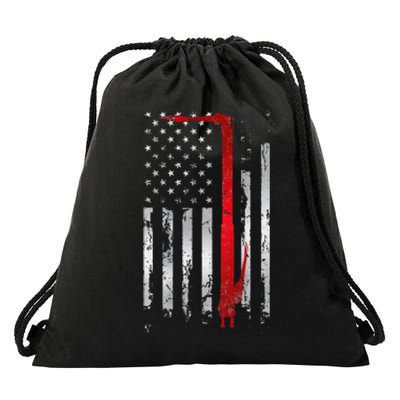 Vintage Welder Patriotic USA American Flag Welding Drawstring Bag