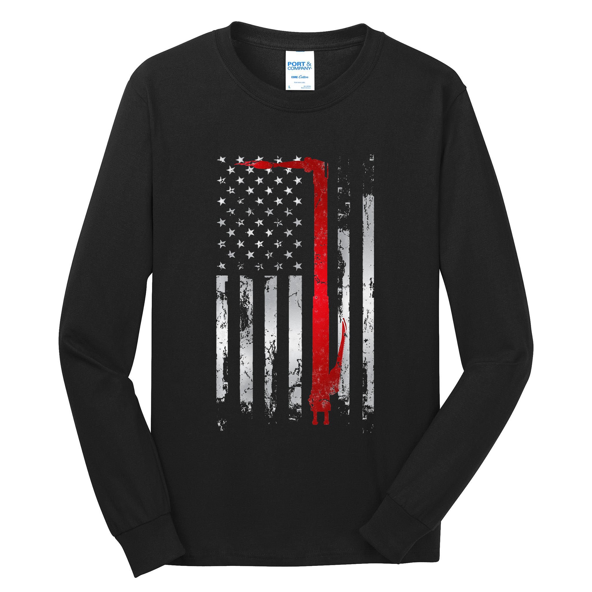 Vintage Welder Patriotic USA American Flag Welding Tall Long Sleeve T-Shirt