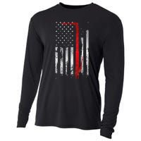 Vintage Welder Patriotic USA American Flag Welding Cooling Performance Long Sleeve Crew